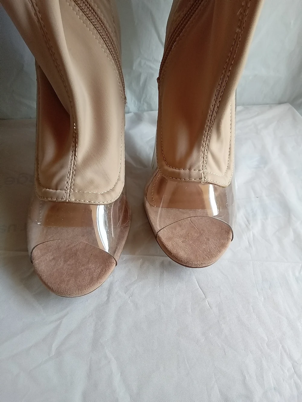 Shoe Republic LA Beige Over-the-Knee Stiletto‎ Boots